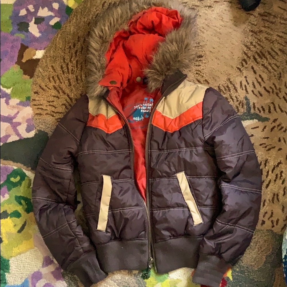 Retro brown/orange and tan style BB Dokota jacket